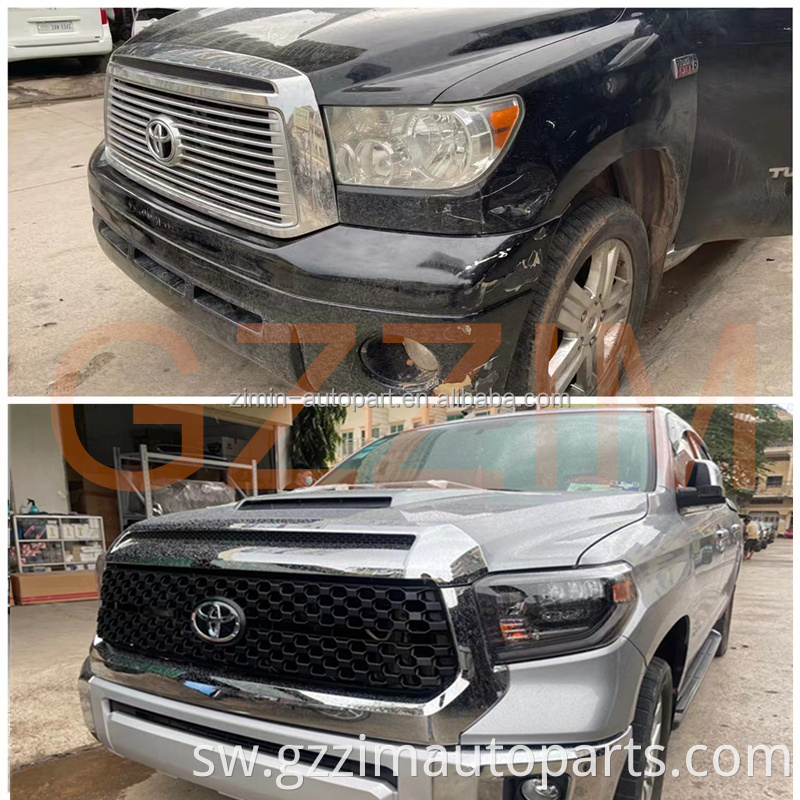 Gari mbele bumper facelift upana wa mwili wa mwili wa mwili kwa tundra2008-2013 kuboresha hadi 2014-2020